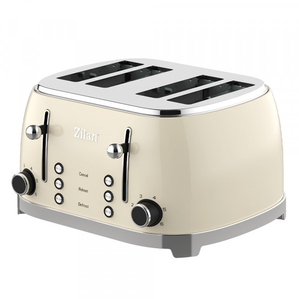 Prajitor RETRO 6 trepte prajire 1500W indicator luminos Crem Zilan ZLN1214