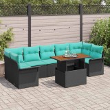 vidaXL Set de canapele pentru grădină 8 pcs Negru Rattan poli 3358041