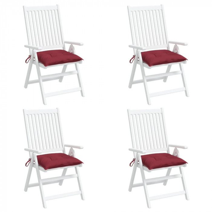 vidaXL Perne de scaun, 4 buc., vin roșu, 50x50x7 cm, textil oxford