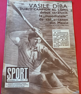 Revista SPORT nr.15/ noiembrie 1974 (prezentare FC GALATI;RAPID Bucuresti) foto