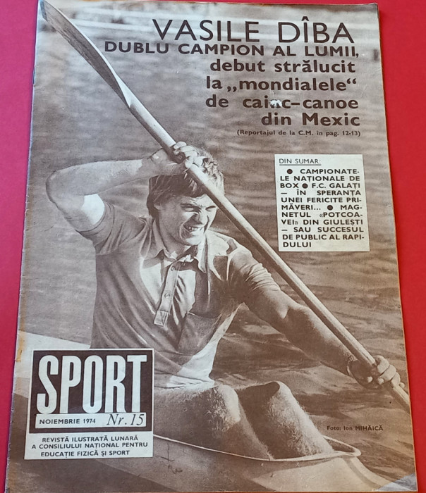 Revista SPORT nr.15/ noiembrie 1974 (prezentare FC GALATI;RAPID Bucuresti)