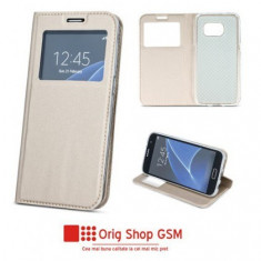 Husa Flip Carte Smart Look Samsung G950 Galaxy S8 Gold