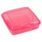 Caserolă Plastic Fără Brand, Model Fucsia, Capacitate 0,55L, Potrivit Pentru Microunde și Mașina de Spălat Vase, Dimensiuni 13x13x4 cm
