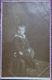 Fotografie tip Carte Postala, Baietel Gica Mihailescu, Medias 1922