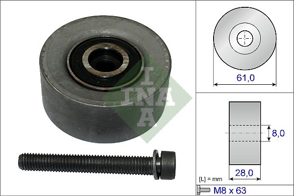 INA 532 0472 10 Rola ghidare/conducere, curea distributie