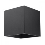 Lampă De Perete Quad Negru Aluminiu 1 Bec Pătrat Modern De Interior