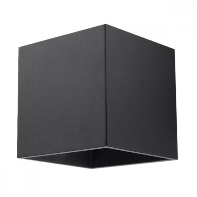 Lampă De Perete Quad Negru Aluminiu 1 Bec Pătrat Modern De Interior foto