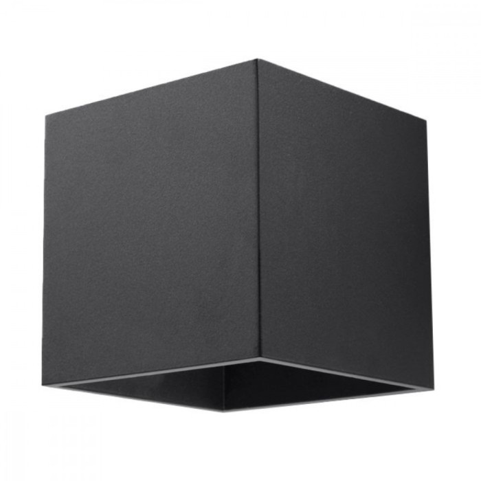 Lampă De Perete Quad Negru Aluminiu 1 Bec Pătrat Modern De Interior