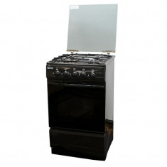 Aragaz pe gaz Metalica F4, 4 arzatoare, 50 x 52 x 85 cm, 45 l, plita inox, capac sticla, Negru foto