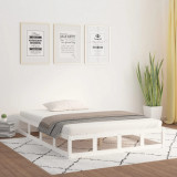 Cadru de pat mic dublu 4FT, alb, 120x190 cm, lemn masiv GartenMobel Dekor, vidaXL