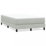 Cumpara ieftin Pat cu arcuri fara saltea gri deschis 120x220 cm catifea