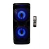 Boxa portabila elSales ELS-802 cu Bluetooth, USB, card, telecomanda, putere 100 W, carcasa lemn, negru, Portabil