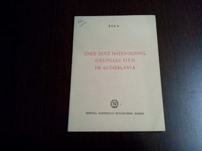 UNDE DUCE NATIONALISMUL GRUPULUI TITO IN IUGOSLAVIA - TEKA - 1948, 18 p. foto