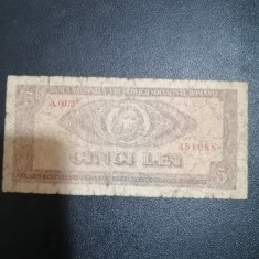 Bancnota 5 Lei - 1966
