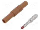 Conector banană 4mm maro cu izolație 24A 1kV HIRSCHMANN T&amp;M