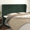 VidaXL Tăblie pat cu aripioare verde &icirc;nchis 203x23x118/128cm catifea 3118263