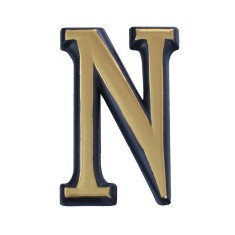 Litera din plastic pentru poarta / apartament, autoadeziv, auriu, 100 mm, litera N