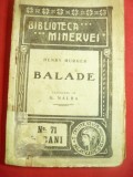 Henry Murger- Balade - Ed. 1910 Bibl. Minerva nr.71 , 100 pag trad.VG Nalba