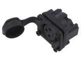 Conector XLR 3 pini IP65 THT argintat AMPHENOL AXS 15A 133V soclu mamă