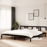 Cumpara ieftin Cadru de pat, negru, 200x200 cm, lemn masiv de pin