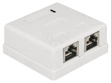 Soclu de perete RJ45 x2, Cat 6, ecranat