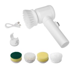 Perie electrica de curatat, Amtok, fara fir, impermeabila, ideala pentru baie, alb
