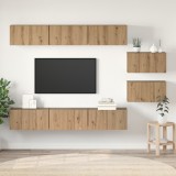 vidaXL Bibliotecă TV 8 pcs Stejar artisanal 60 x 30 x 30.5 cm