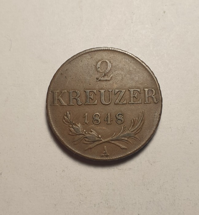 2 Kreuzer 1848 A Piesa Frumoasa
