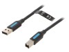 Cablu USB 2.0 A-B 2m Negru, Vention