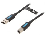 Cablu USB 2.0 A-B 2m Negru, Vention