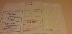 Lot 3 pungi hartie pentru monede de 1, 3 si 5 lei -perioada comunista 1985 foto