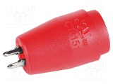 Conector banană 4mm soclu roşie 25A CAL TEST