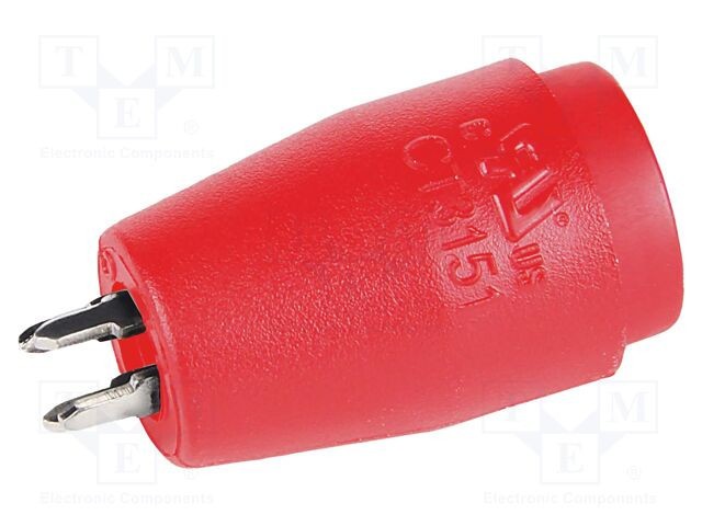Conector banană 4mm soclu roşie 25A CAL TEST