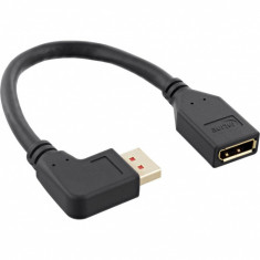 Cablu prelungitor Displayport 8K30Hz/4K120Hz T-M unghi stanga/drept 0.15m Negru, InLine 17159L