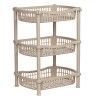Etajera Bucatarie 3 Nivele Plastic Bej 41x31x54cm, Raft Depozitare Multifunctional, Organizator Ușor de Asamblat cu Umerase
