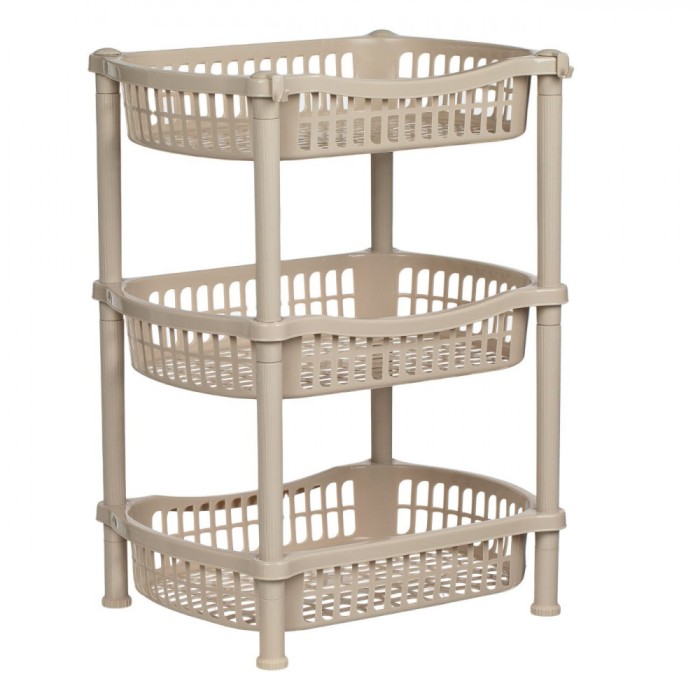 Etajeră Bucătărie, 3 Nivele, Plastic, Dimensiuni 41x31x54cm, Culoare Bej