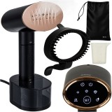 Aparat de calcat vertical cu abur, Ruhhy 2000 W, 3 niveluri, control tactil, rezervor 300 ml, accesoriu 2 in 1, 28 x 11.5 x 13 cm, negru