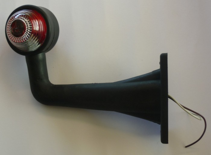 Lampa gabarit auto BestAutoVest 12V, cu cot de 90 grade, 21 cm, stcila rosie/alba, 1 buc. AutoDrive ProParts