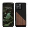 Husa Kwmobile pentru Motorola Edge 40 Neo, Maro/Negru, Lemn, KWM000022NW001C, Silicon, Carcasa