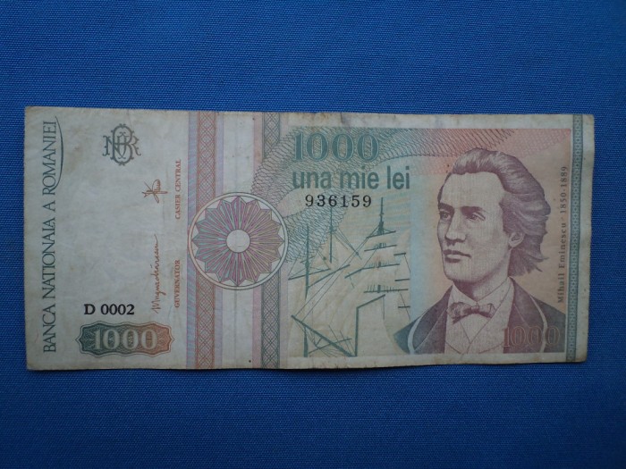 1000 LEI 1991 SERIA 0002 FARA PUNCT- FF RARA