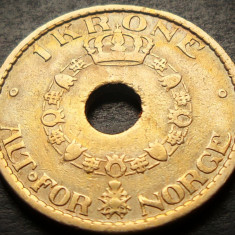 Moneda istorica 1 COROANA - NORVEGIA, anul 1925 * cod 3511