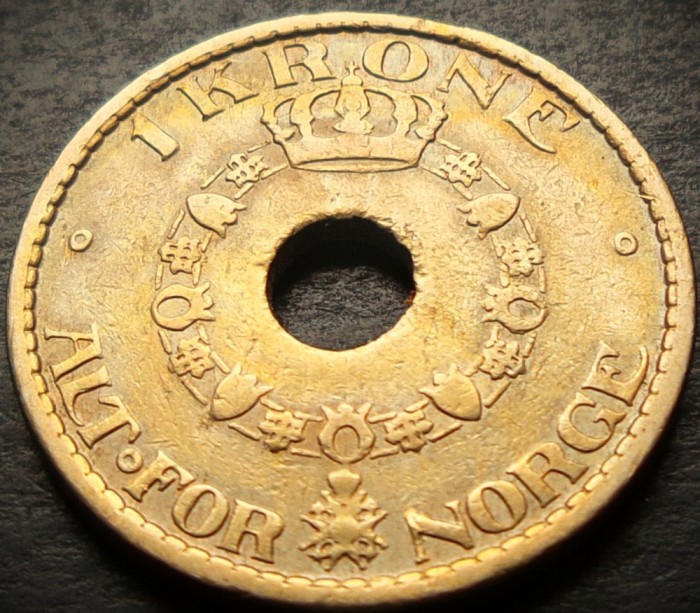 Moneda istorica 1 COROANA - NORVEGIA, anul 1925 * cod 3511