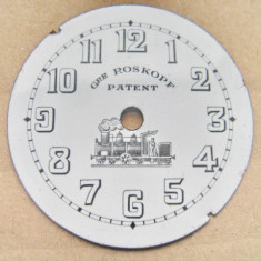 A391-I-Cadran vechi Gre Roskoph Patent portelan ceas buzunar barbat.