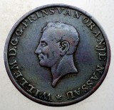 Medalie Olanda Willem Prins van Oranje Nassau 1814, Cupru/Bronz, 23mm