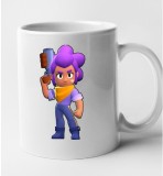 Cana Alba Personalizata Brawl Stars Shelly, 330ml Ceramica, Universal, Sublimare, Articol Casa, Familie