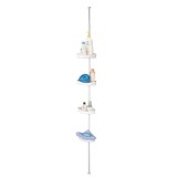 Etajeră Duș Telescopică MSV, 4 Rafturi, 245 cm, Alb Mat