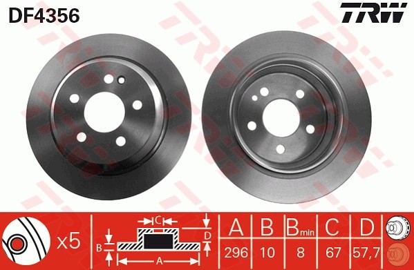 TRW DF4356 Disc frana