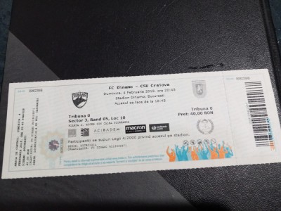 Bilet Dinamo - CSU Craiova foto