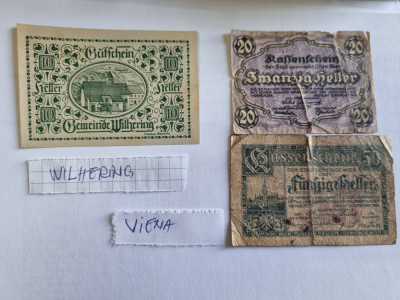 austria notgeld wilhering si viena 3v. foto