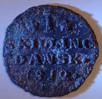 Moneda Regatul Danemarcei si Norvegiei - 1 Skilling Dansk 1812 foto